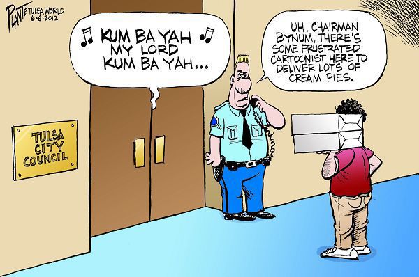 Bruce Plante cartoon: Kumbaya
